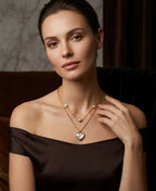 SS DOUBLE CHAIN HEART NECKLACE