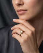 SS Gold Diamond Ring
