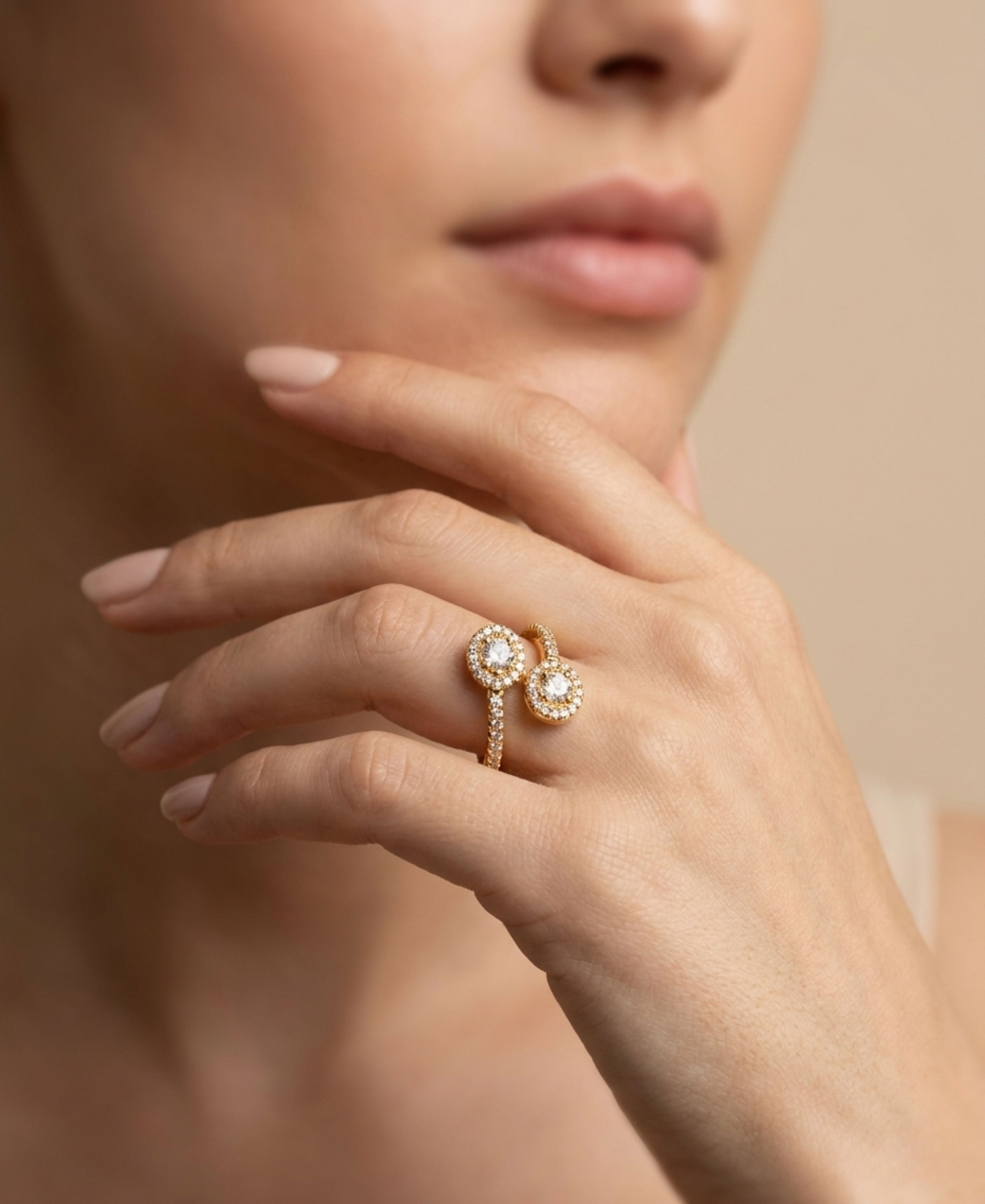 SS Gold Snake Ring
