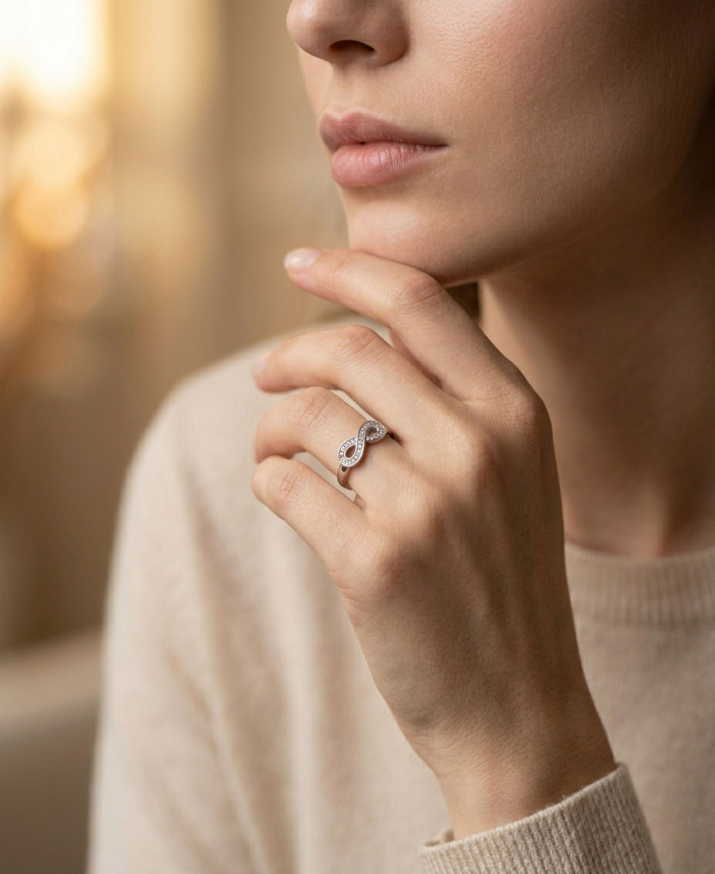 SS Gold Twisted Ring