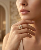 SS Gold Flower Ring