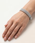 SS SILVER MAT STONE BRACELET