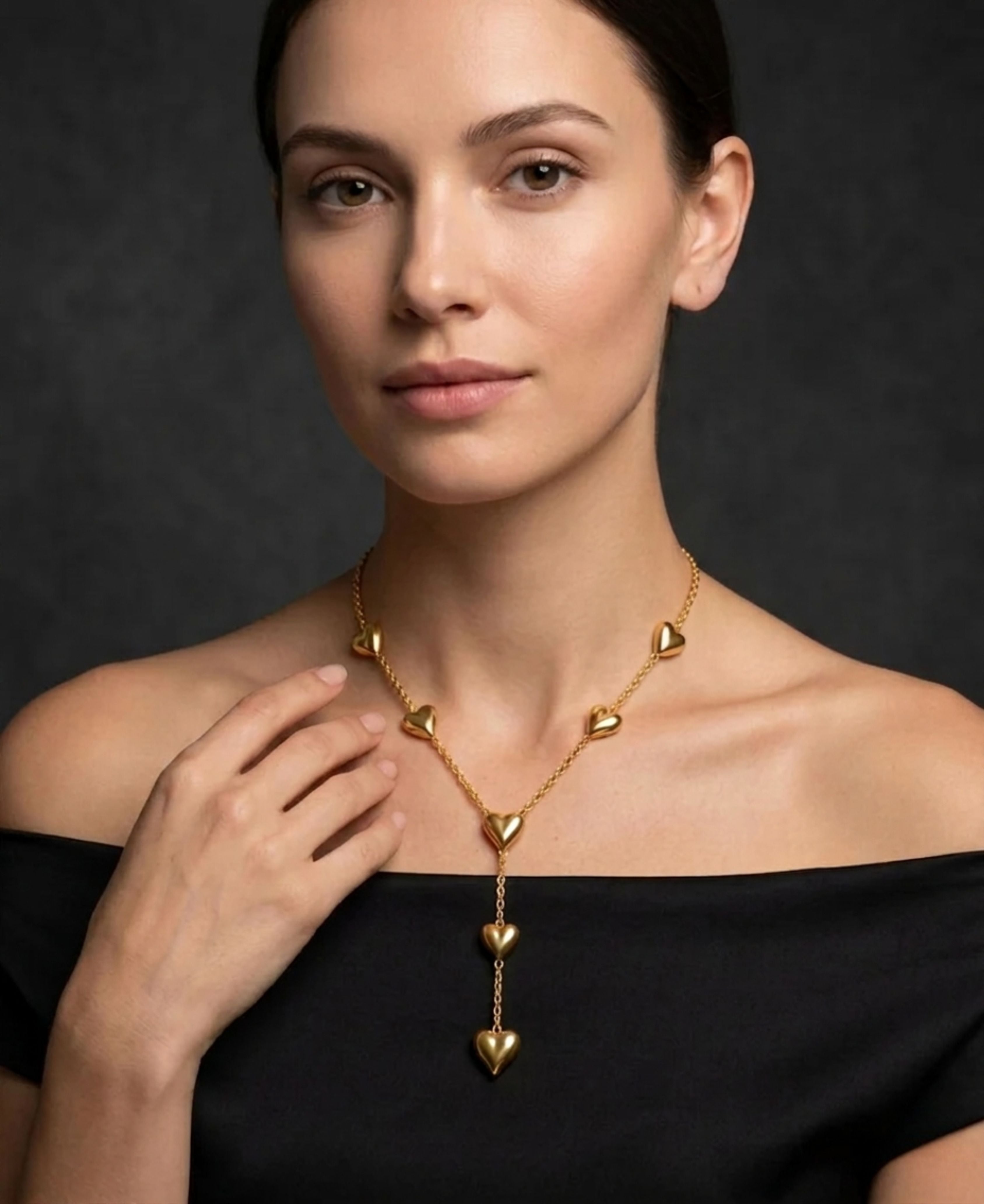 SS HEART DROP NECKLACE