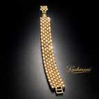 SS GOLD MAT STONE BRACELET