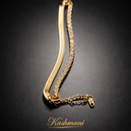 SS DOUBLE CHAIN STONE BRACELET