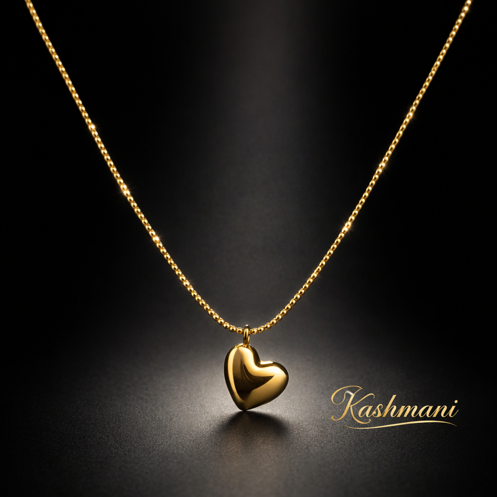 SS GOLD HEART PENDANT NECKLACE
