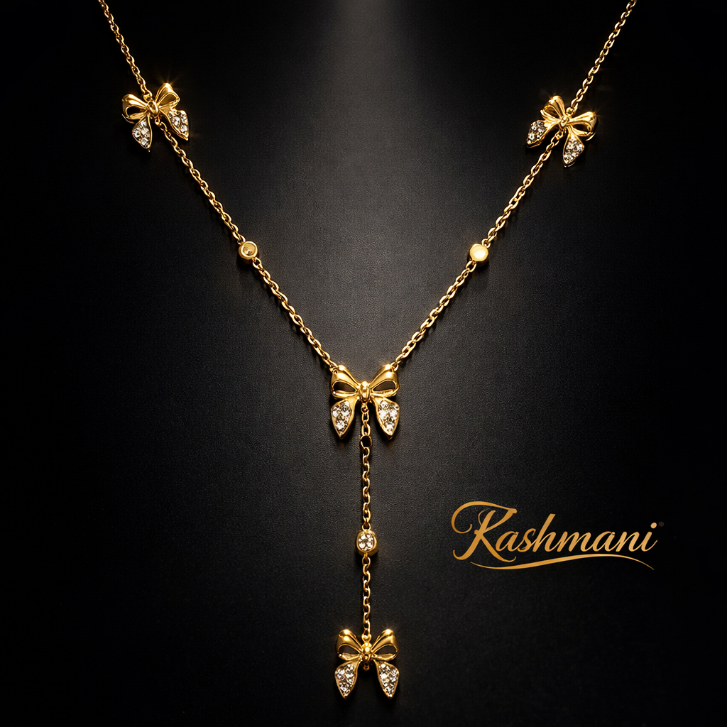 SS BUTTERFLY DROP NECKLACE