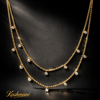 SS DOUBLE LAYER STONE NECKLACE