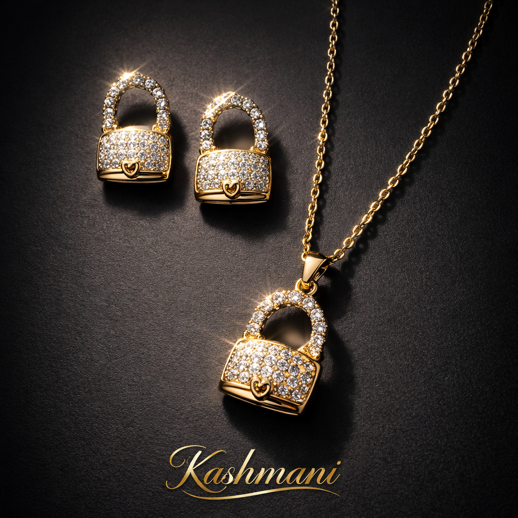 SS GOLD LOCK NECKLACE SET