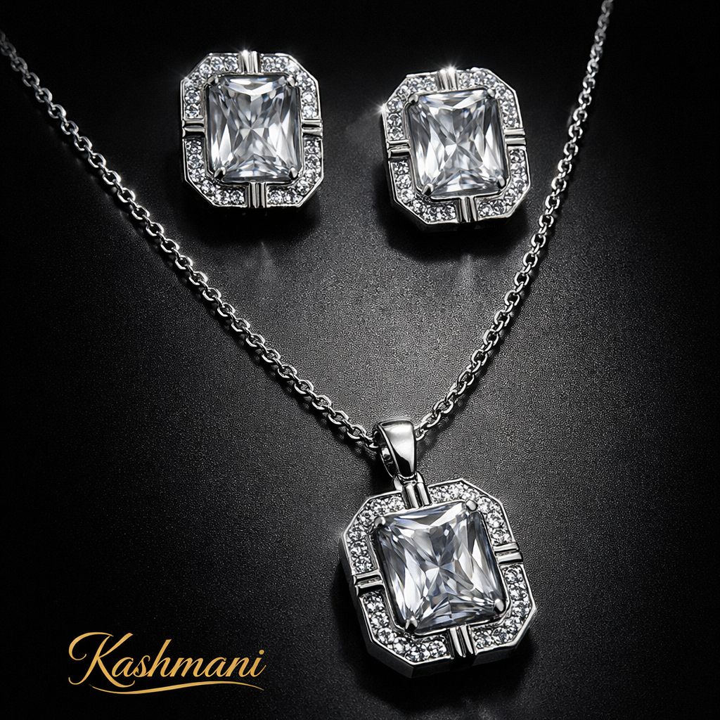 SS ZIRCON NECKLACE SET