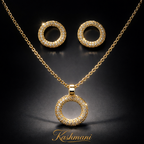 SS GOLD CIRCLE NECKLACE SET
