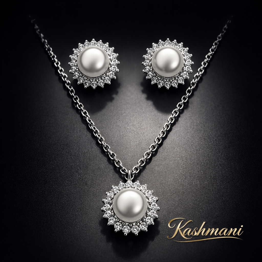 SS PEARL NECKLACE SET