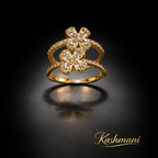 SS Gold Double Flower Ring