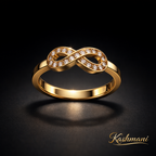 SS Gold Twisted Ring