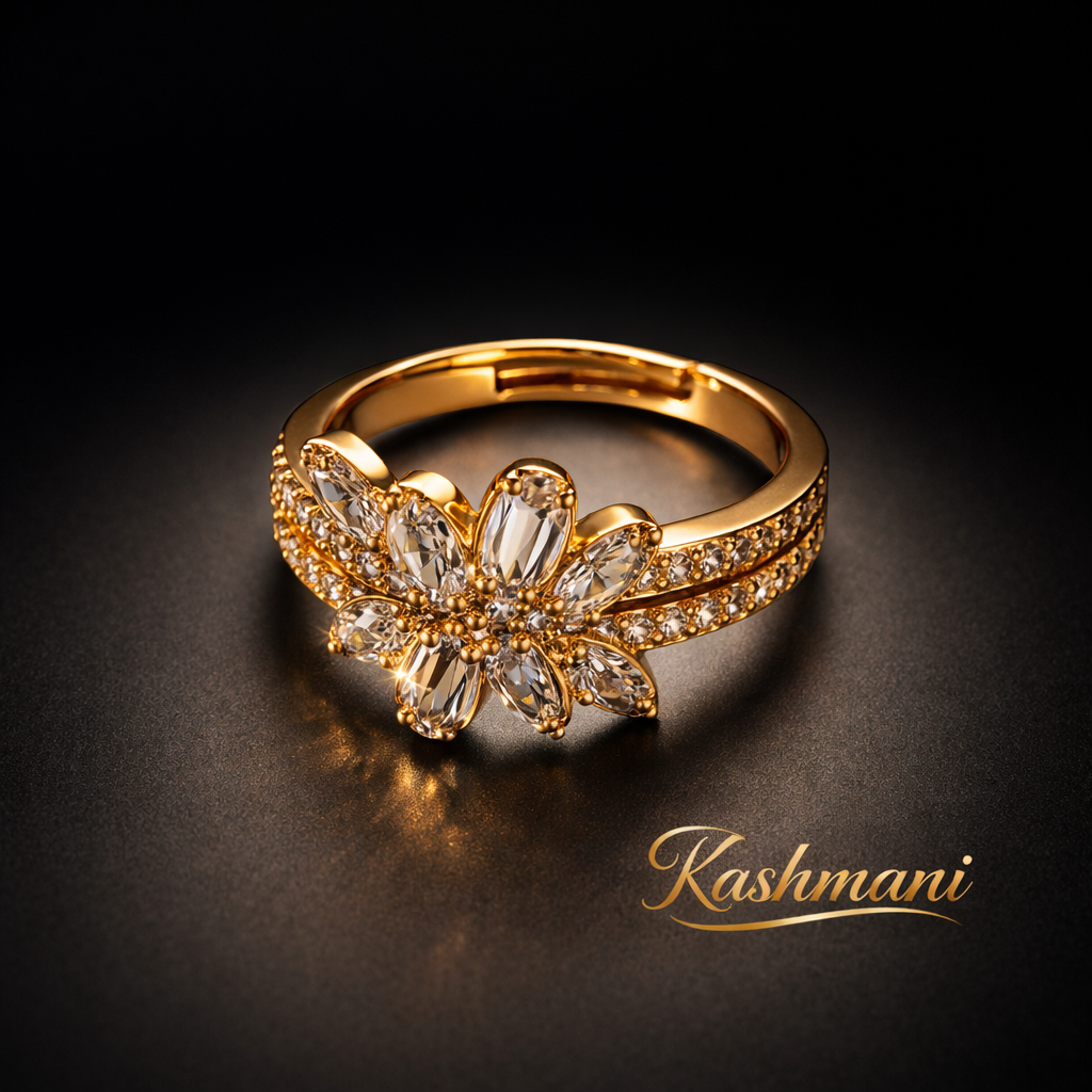 SS Gold Flower Ring