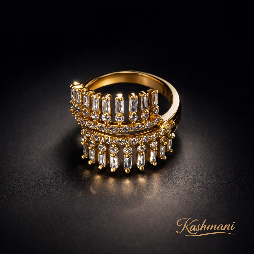 SS Golden Crown Ring