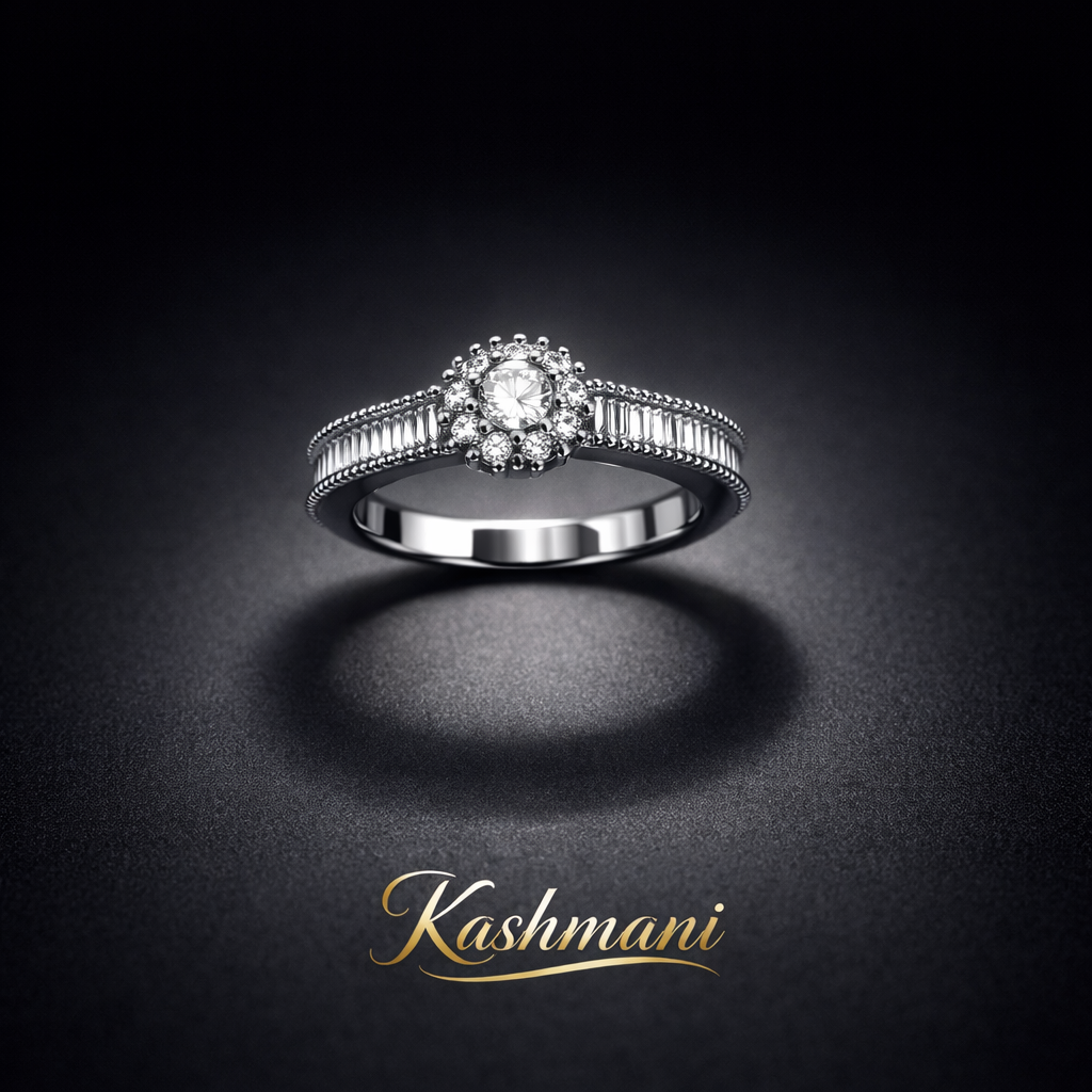 SS Silver Diamond Ring