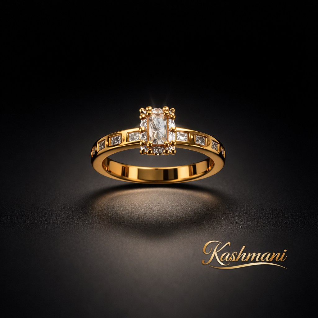 SS Gold Diamond Ring