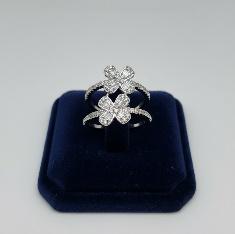 SS Silver Double Flower Ring